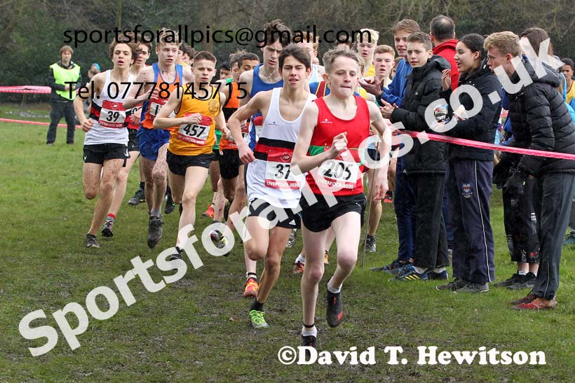 Junior boys, 2020 New Balance English Schools Champs., Sefton Park, Liverpool. Photo: David T. Hewitson/Sports for All Pics